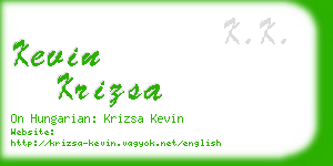 kevin krizsa business card